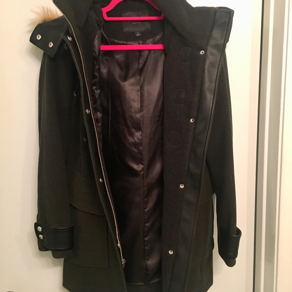 Andrew Marc dark olive wool coat - Picture 3 of 8